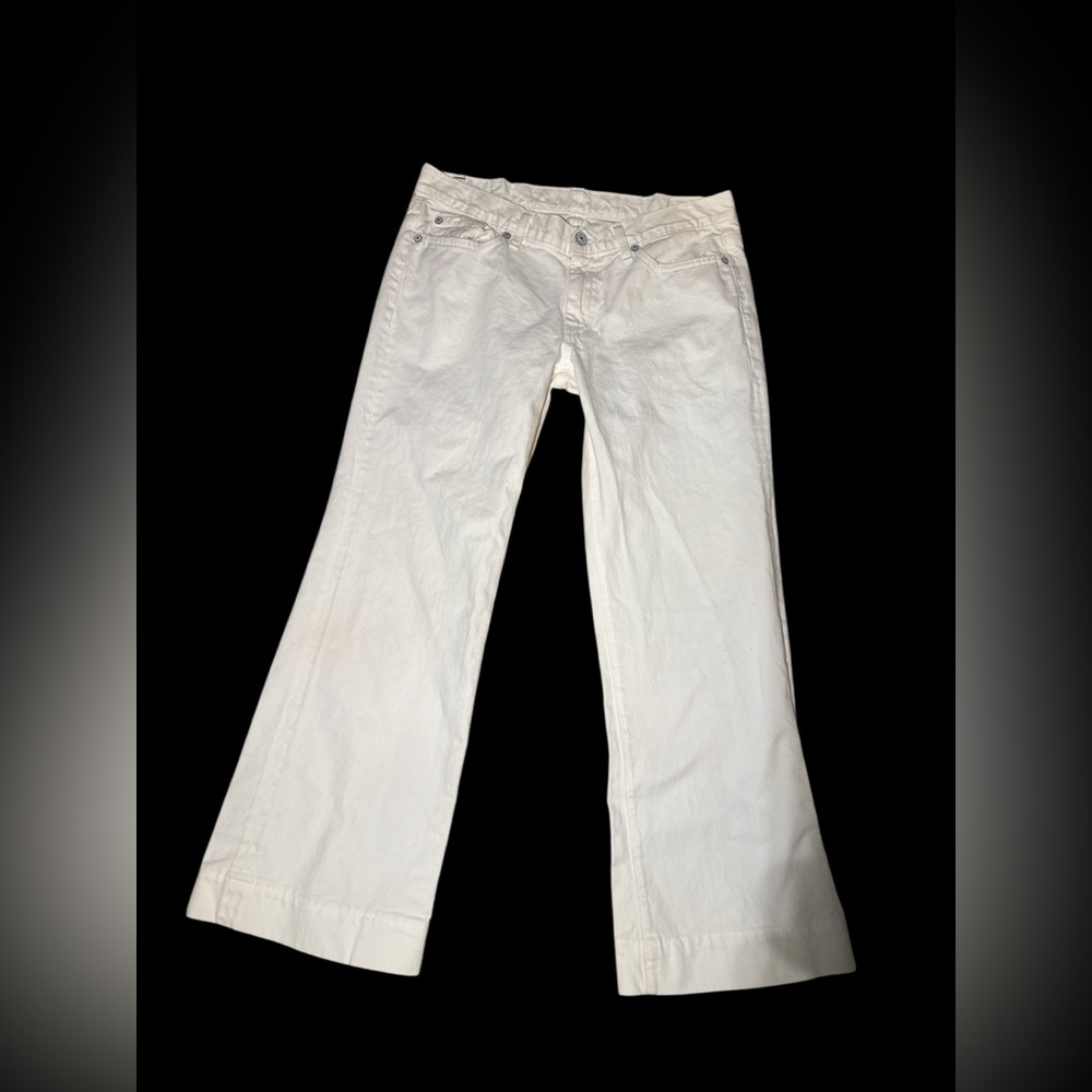 vintage 7 for all mankind white denim dojo flair Capri 31 x 27 White Jeans